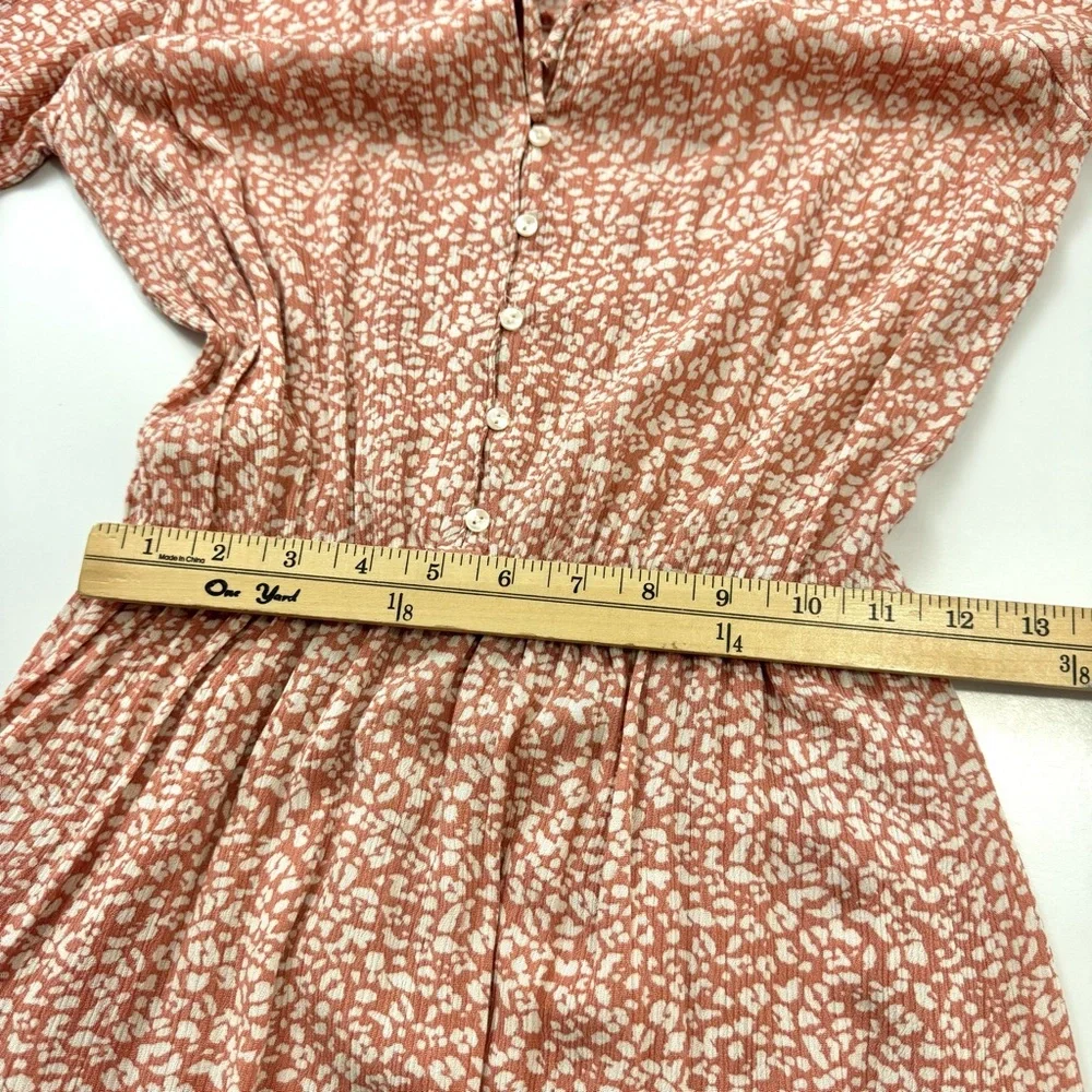 Abercrombie & Fitch Dress Ditsy Pink Leopard Mini Y2K 90s Summer Casual Sz M - Picture 11 of 13